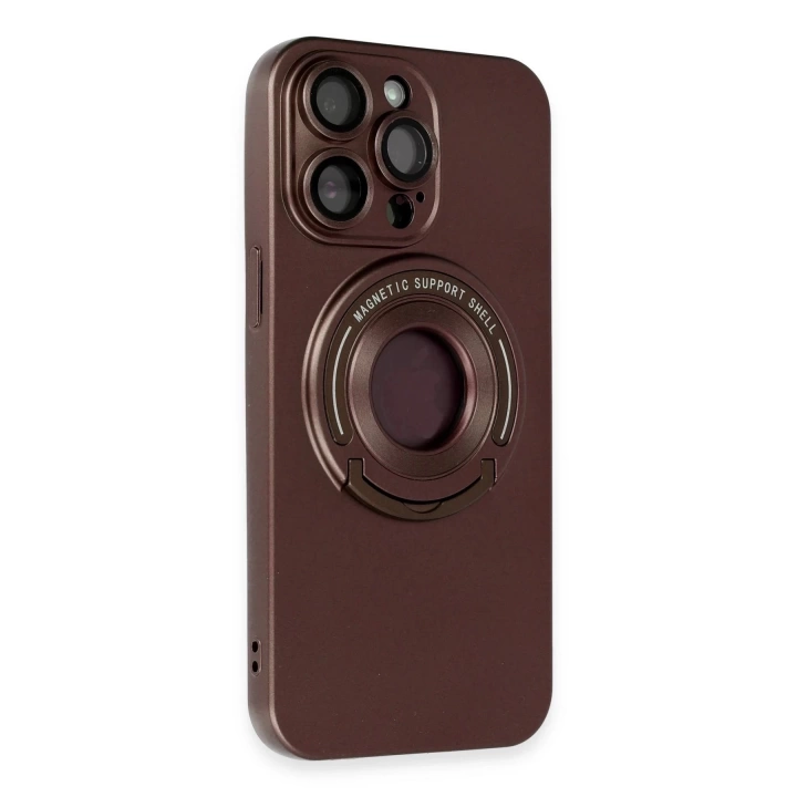 BFS  iPhone 13 Pro Max Kılıf Lukka Magneticsafe Kapak - Kahverengi