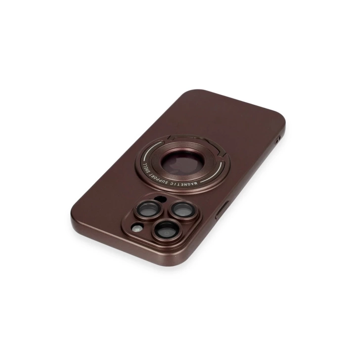 BFS  iPhone 13 Pro Max Kılıf Lukka Magneticsafe Kapak - Kahverengi