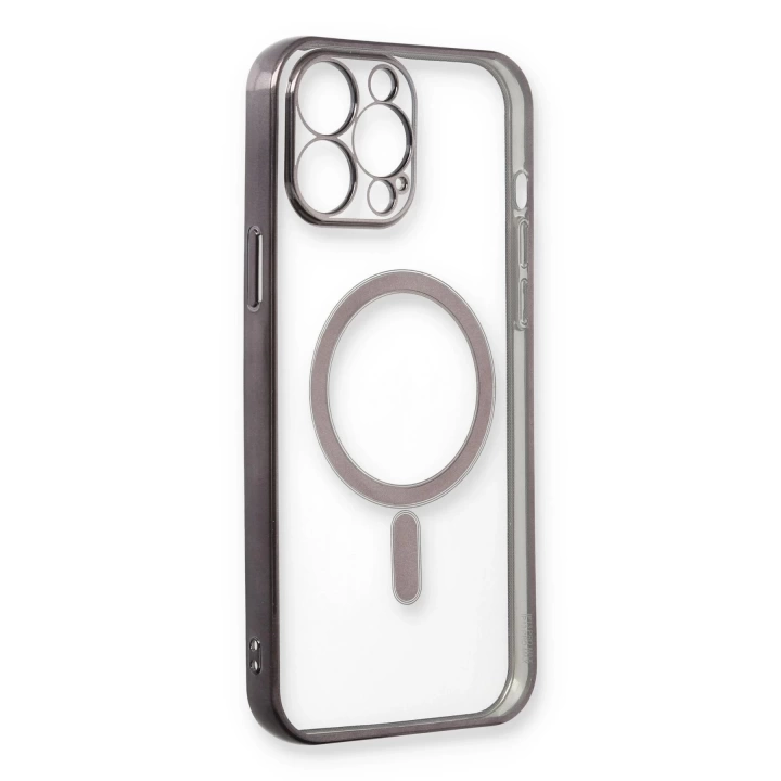 BFS  iPhone 13 Pro Max Kılıf Magneticsafe Lazer Silikon - Siyah