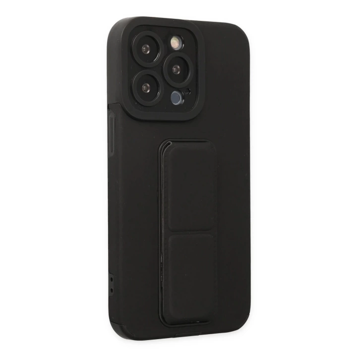 BFS  iPhone 13 Pro Max Kılıf Mega Standlı Silikon - Siyah