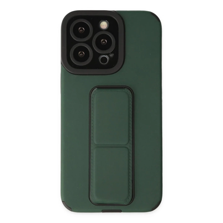 BFS  iPhone 13 Pro Max Kılıf Mega Standlı Silikon - Yeşil