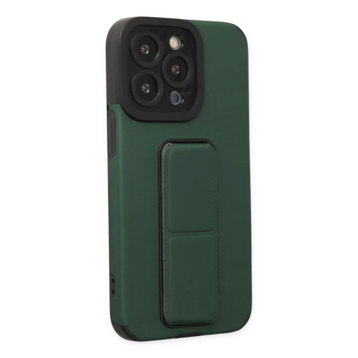 BFS  iPhone 13 Pro Max Kılıf Mega Standlı Silikon - Yeşil