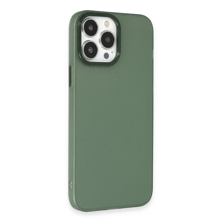 BFS  iPhone 13 Pro Max Kılıf Modos Metal Kapak - Koyu Yeşil