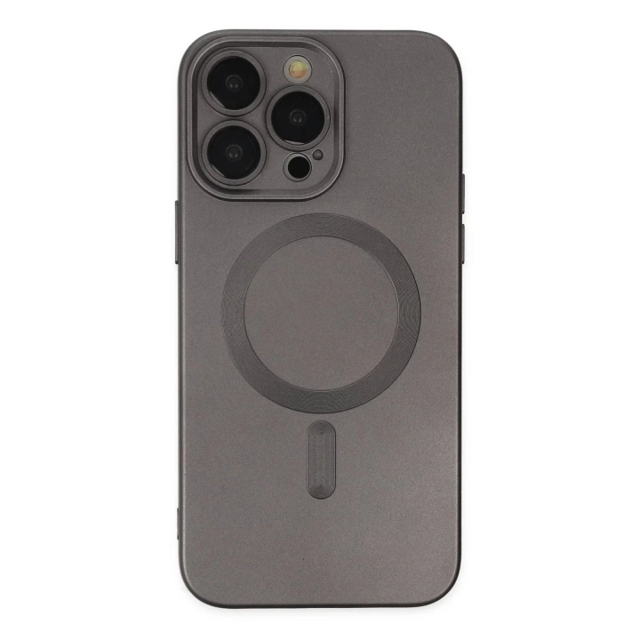 BFS  iPhone 13 Pro Max Kılıf Moshi Lens Magneticsafe Silikon - Füme