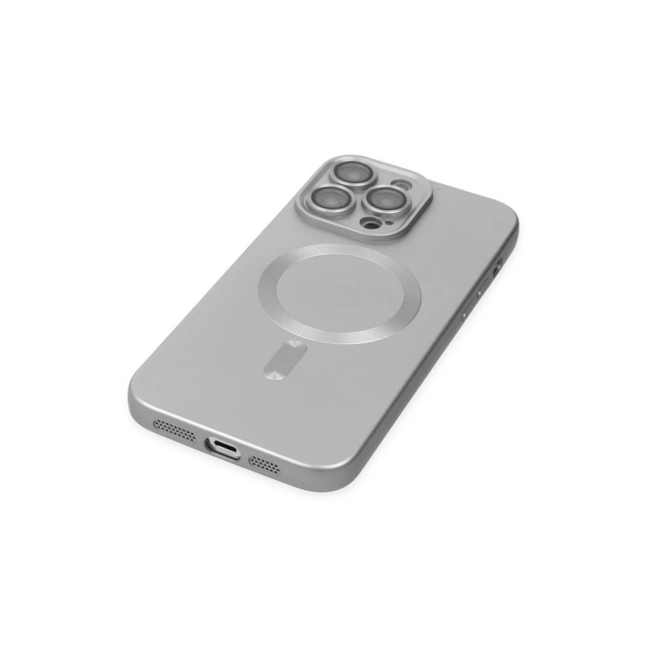 BFS  iPhone 13 Pro Max Kılıf Moshi Lens Magneticsafe Silikon - Gümüş