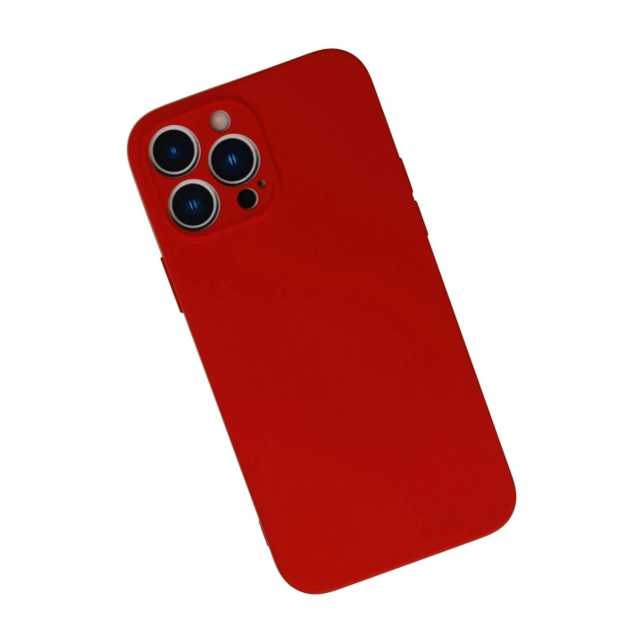 BFS iPhone 13 Pro Max Kılıf Nano içi Kadife Silikon - Kırmızı