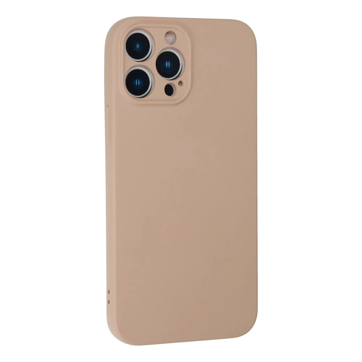 BFS  iPhone 13 Pro Max Kılıf Nano içi Kadife Silikon - Pudra