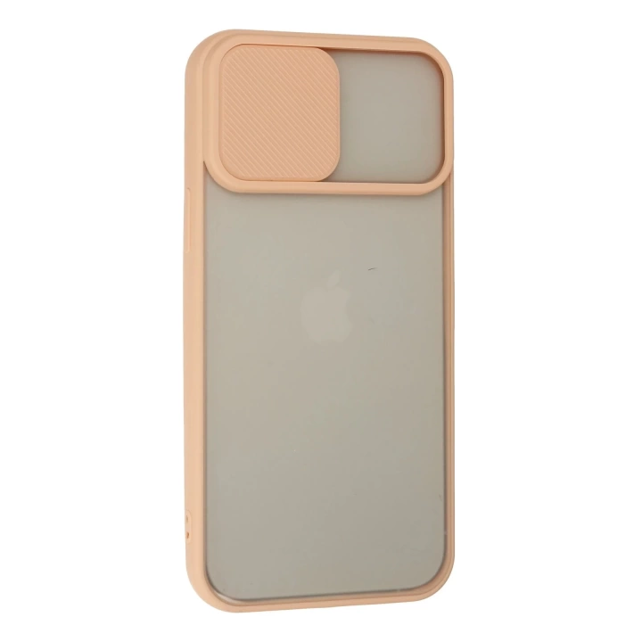 BFS  iPhone 13 Pro Max Kılıf Palm Buzlu Kamera Sürgülü Silikon - Pembe