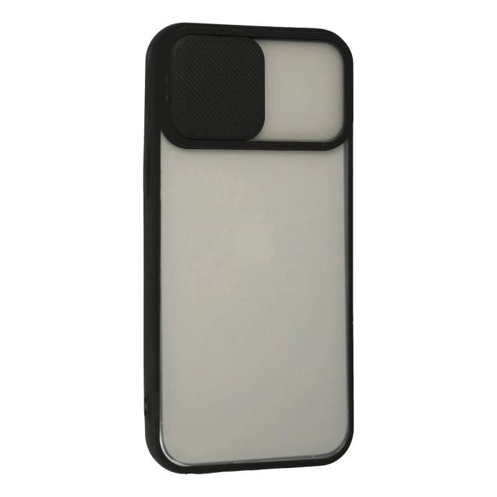 BFS  iPhone 13 Pro Max Kılıf Palm Buzlu Kamera Sürgülü Silikon - Siyah