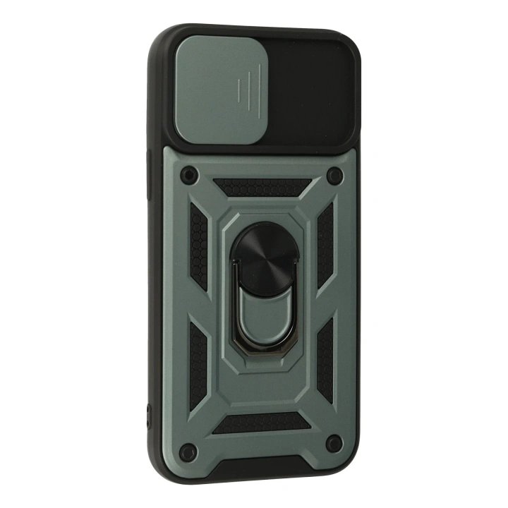 BFS  iPhone 13 Pro Max Kılıf Pars Lens Yüzüklü Silikon - Yeşil