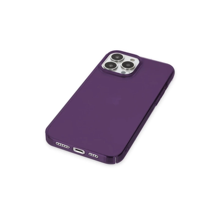 BFS  iPhone 13 Pro Max Kılıf Pc Sert Şeffaf Kapak - Mor