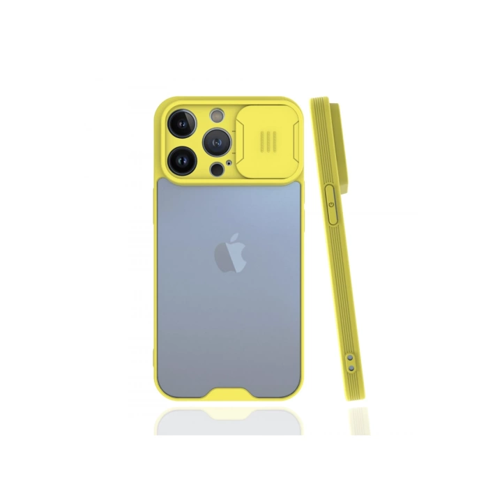 BFS  iPhone 13 Pro Max Kılıf Platin Kamera Koruma Silikon - Sarı