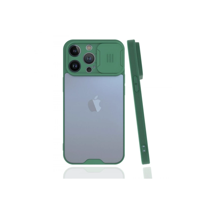 BFS  iPhone 13 Pro Max Kılıf Platin Kamera Koruma Silikon - Yeşil