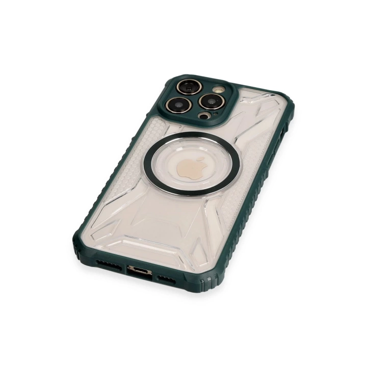 BFS  iPhone 13 Pro Max Kılıf Prag Magneticsafe Kapak - Koyu Yeşil