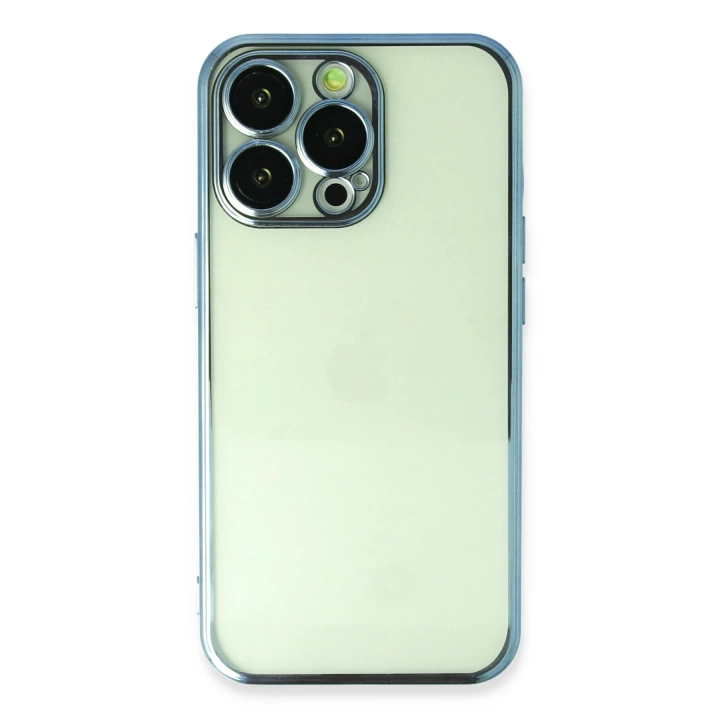 BFS  iPhone 13 Pro Max Kılıf Razer Lensli Silikon - Açık Mavi