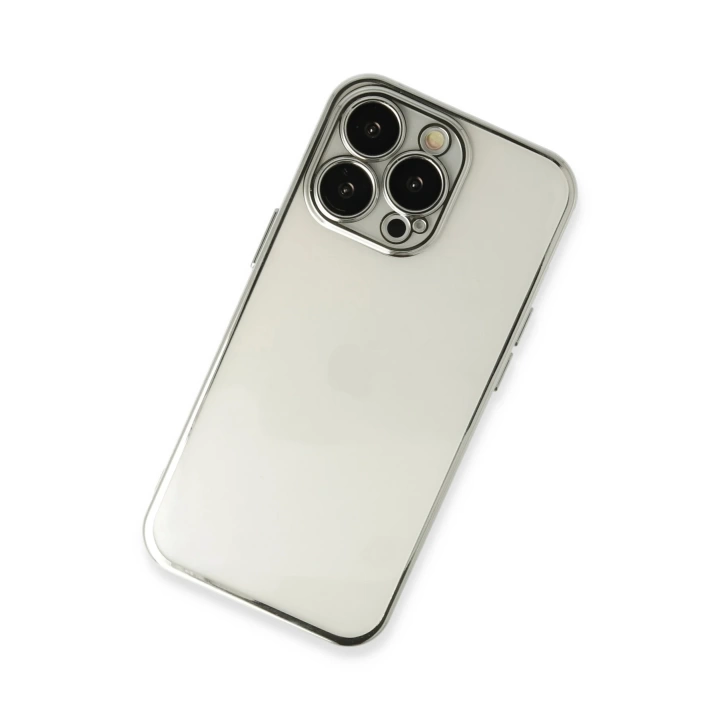BFS  iPhone 13 Pro Max Kılıf Razer Lensli Silikon - Gümüş
