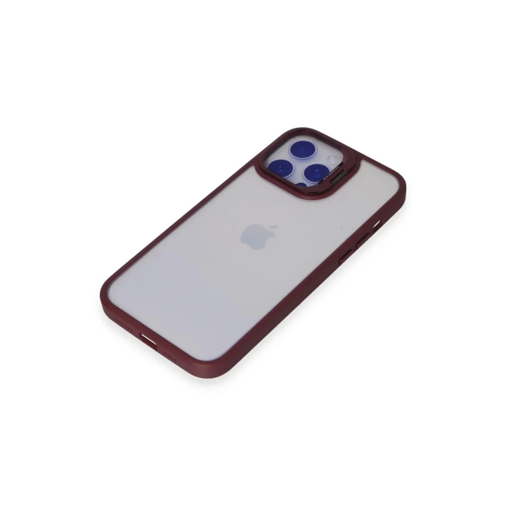 BFS  iPhone 13 Pro Max Kılıf Roblox Lens Standlı Kapak - Bordo