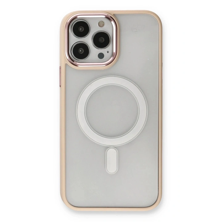 BFS  iPhone 13 Pro Max Kılıf Room Magneticsafe Silikon - Pudra
