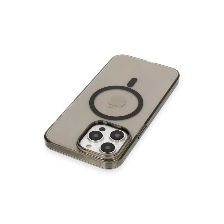 BFS  iPhone 13 Pro Max Kılıf Tron Şeffaf Magsafe Kapak - Siyah