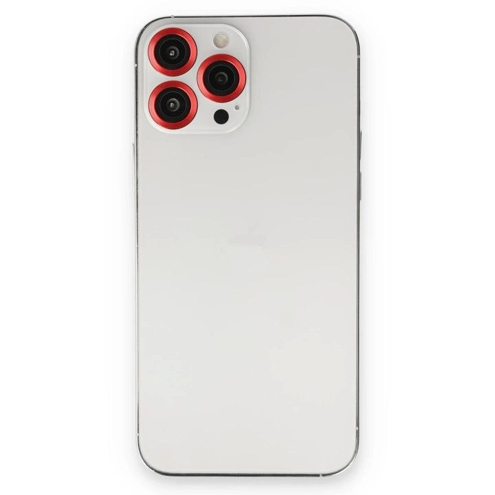 BFS  iPhone 13 Pro Max Metal Kamera Lens - Kırmızı