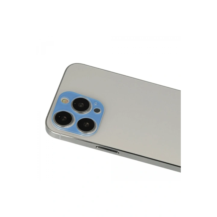 BFS  iPhone 13 Pro Max Rainbow Kamera Lens Koruma Cam - Mavi