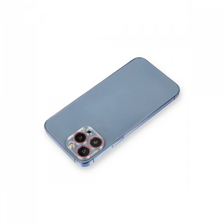 BFS  iPhone 13 Pro Shine Kamera Lens Koruma Cam - Pembe