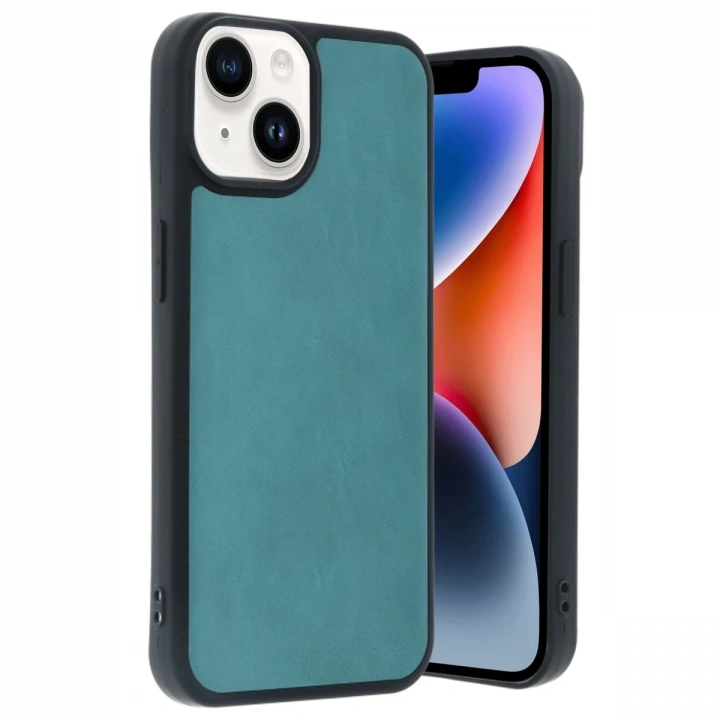 BFS  iPhone 14 Kılıf Aras Deri Kapak - Açık Yeşil