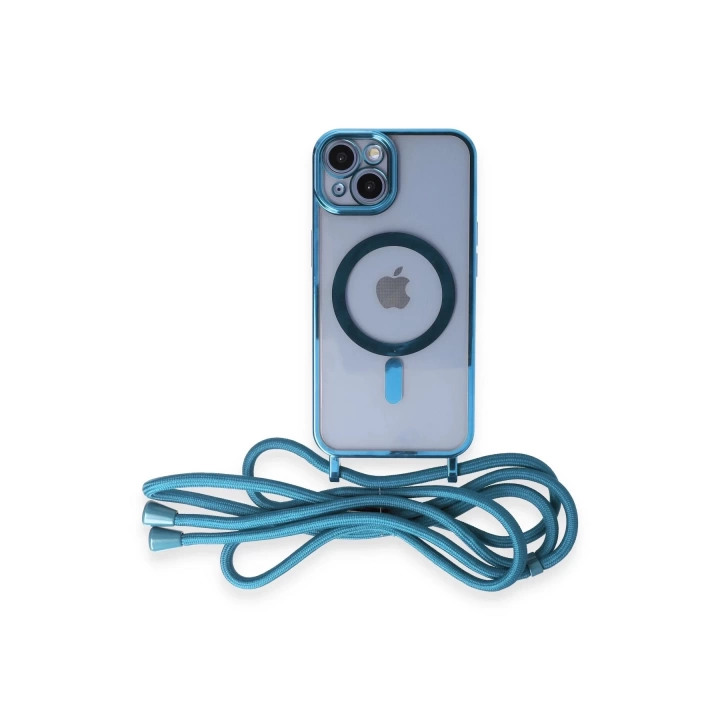 BFS  iPhone 14 Kılıf Divo Lazer Askılı Magsafe Kapak - Sierra Blue