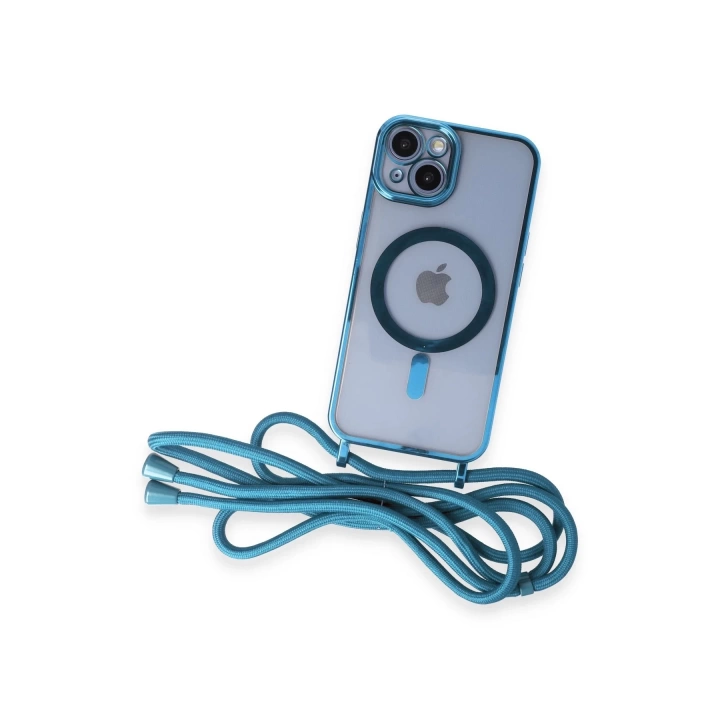 BFS  iPhone 14 Kılıf Divo Lazer Askılı Magsafe Kapak - Sierra Blue