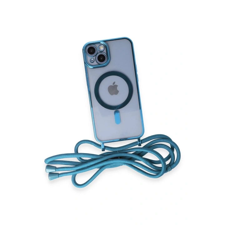 BFS  iPhone 14 Kılıf Divo Lazer Askılı Magsafe Kapak - Sierra Blue