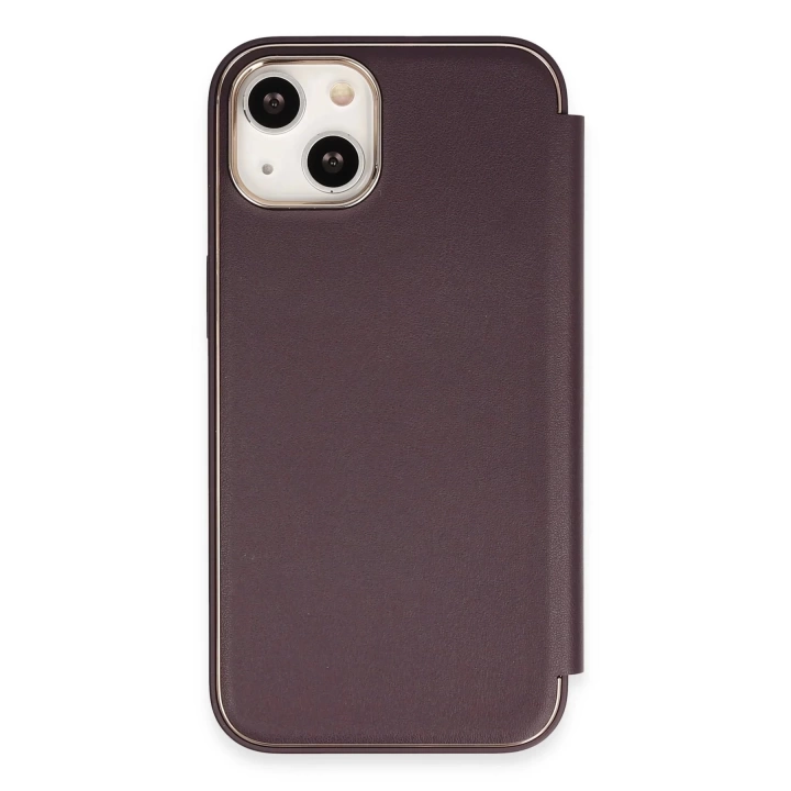 BFS  iPhone 14 Kılıf Dolpin Kapaklı - Derin Mor