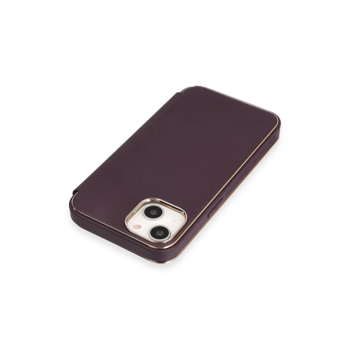BFS  iPhone 14 Kılıf Dolpin Kapaklı - Derin Mor
