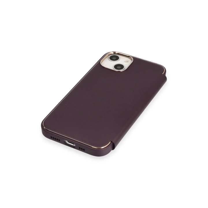 BFS  iPhone 14 Kılıf Dolpin Kapaklı - Derin Mor