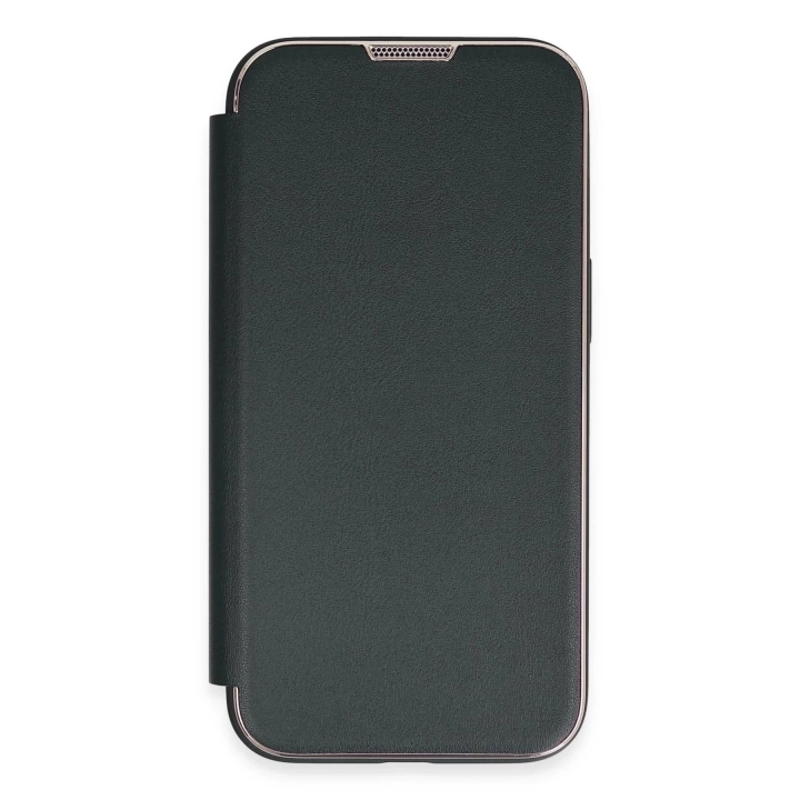 BFS  iPhone 14 Kılıf Dolpin Kapaklı - Koyu Yeşil
