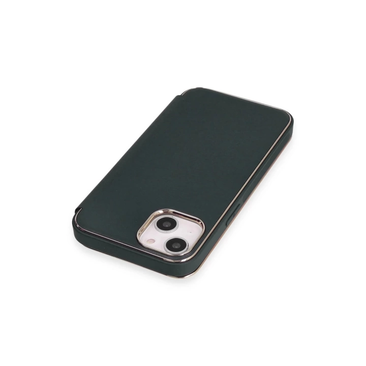 BFS  iPhone 14 Kılıf Dolpin Kapaklı - Koyu Yeşil