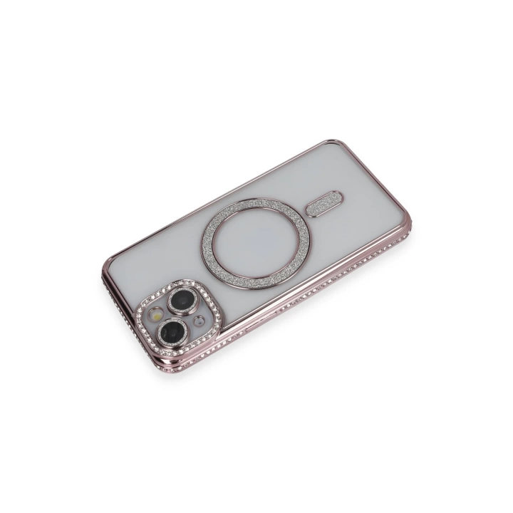 BFS  iPhone 14 Kılıf Joke Simli Magneticsafe Kılıf - Pembe