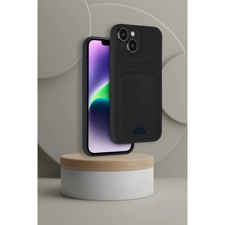 BFS  iPhone 14 Kılıf Kelvin Kartvizitli Silikon - Siyah