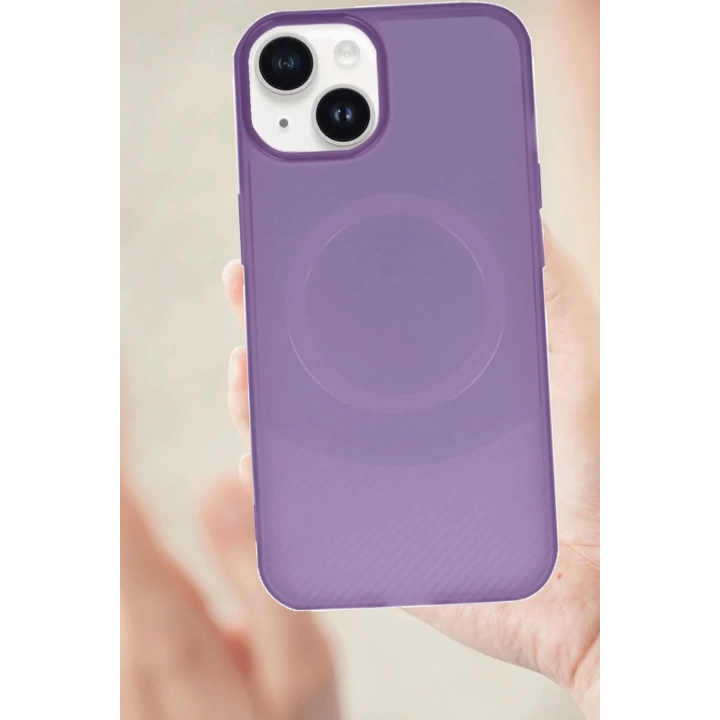 BFS  iPhone 14 Kılıf Maya Karbon Kapak - Lila