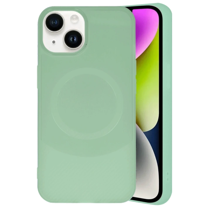 BFS  iPhone 14 Kılıf Maya Karbon Kapak - Su Yeşili