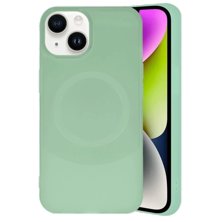 BFS  iPhone 14 Kılıf Maya Karbon Kapak - Su Yeşili