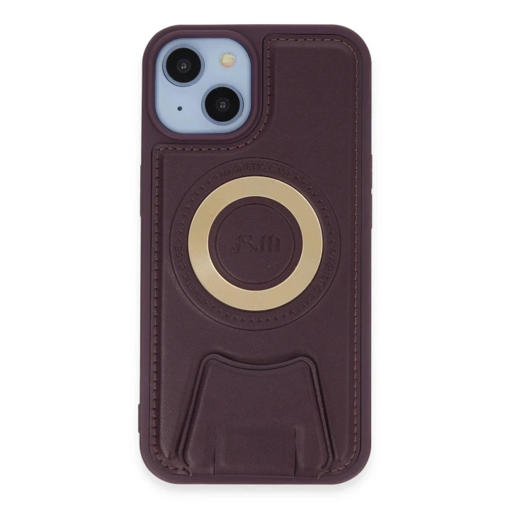 BFS iPhone 14 Kılıf Merkür Magneticsafe Standlı Kapak - Derin Mor