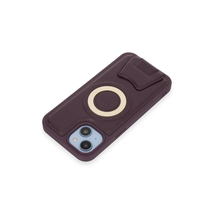 BFS iPhone 14 Kılıf Merkür Magneticsafe Standlı Kapak - Derin Mor