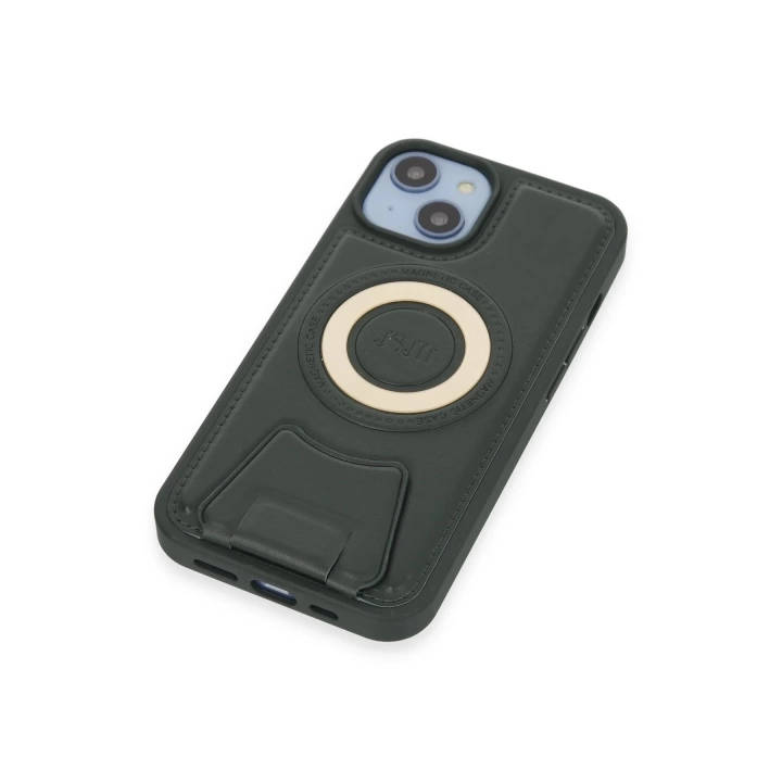 BFS iPhone 14 Kılıf Merkür Magneticsafe Standlı Kapak - Koyu Yeşil