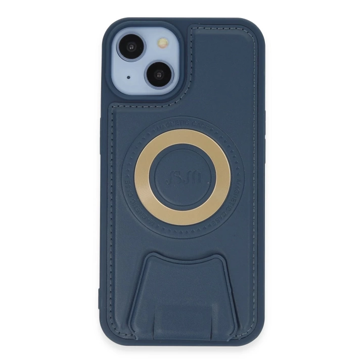BFS iPhone 14 Kılıf Merkür Magneticsafe Standlı Kapak - Lacivert