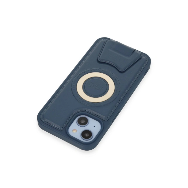 BFS iPhone 14 Kılıf Merkür Magneticsafe Standlı Kapak - Lacivert