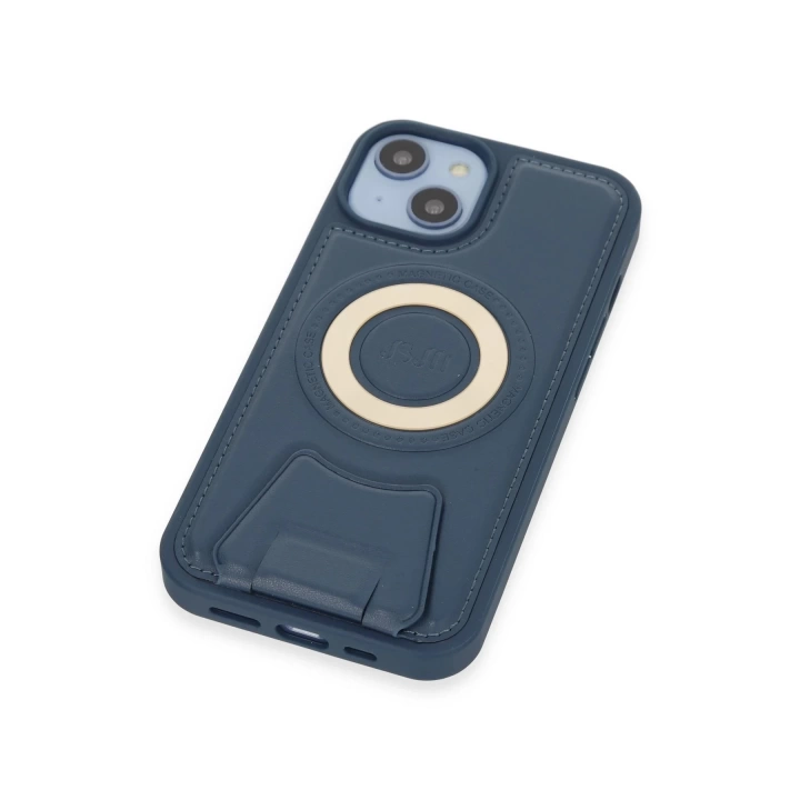 BFS iPhone 14 Kılıf Merkür Magneticsafe Standlı Kapak - Lacivert