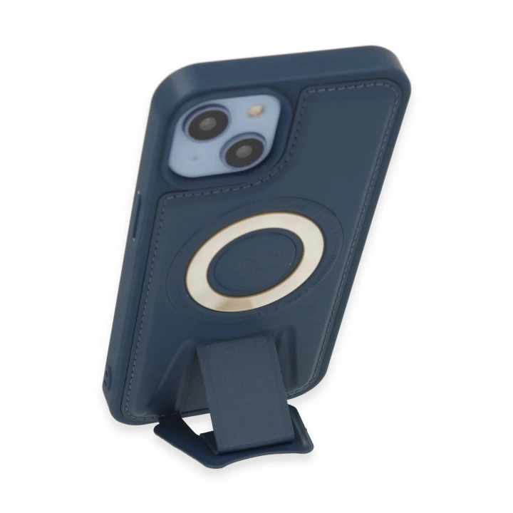 BFS iPhone 14 Kılıf Merkür Magneticsafe Standlı Kapak - Lacivert