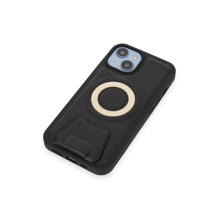 BFS iPhone 14 Kılıf Merkür Magneticsafe Standlı Kapak - Siyah