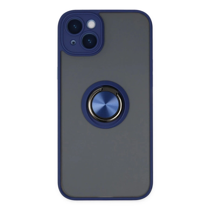 BFS  iPhone 14 Kılıf Montreal Yüzüklü Silikon Kapak - Lacivert