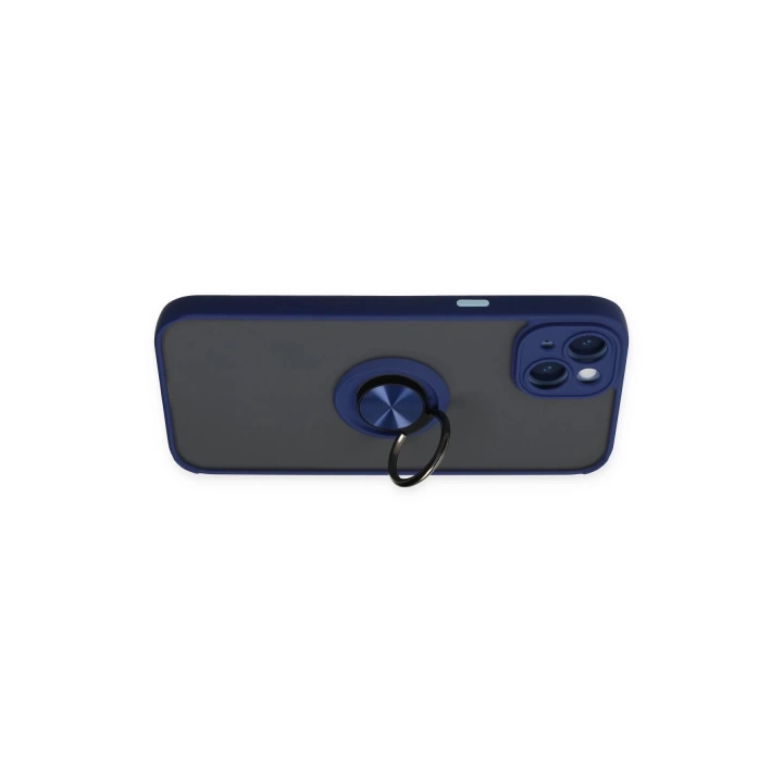 BFS  iPhone 14 Kılıf Montreal Yüzüklü Silikon Kapak - Lacivert